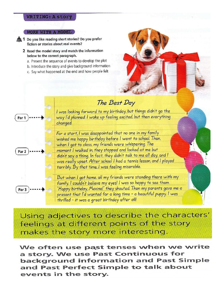 Story Writing Exercise: Fill in Blanks | PDF | Linguistics | Syntax