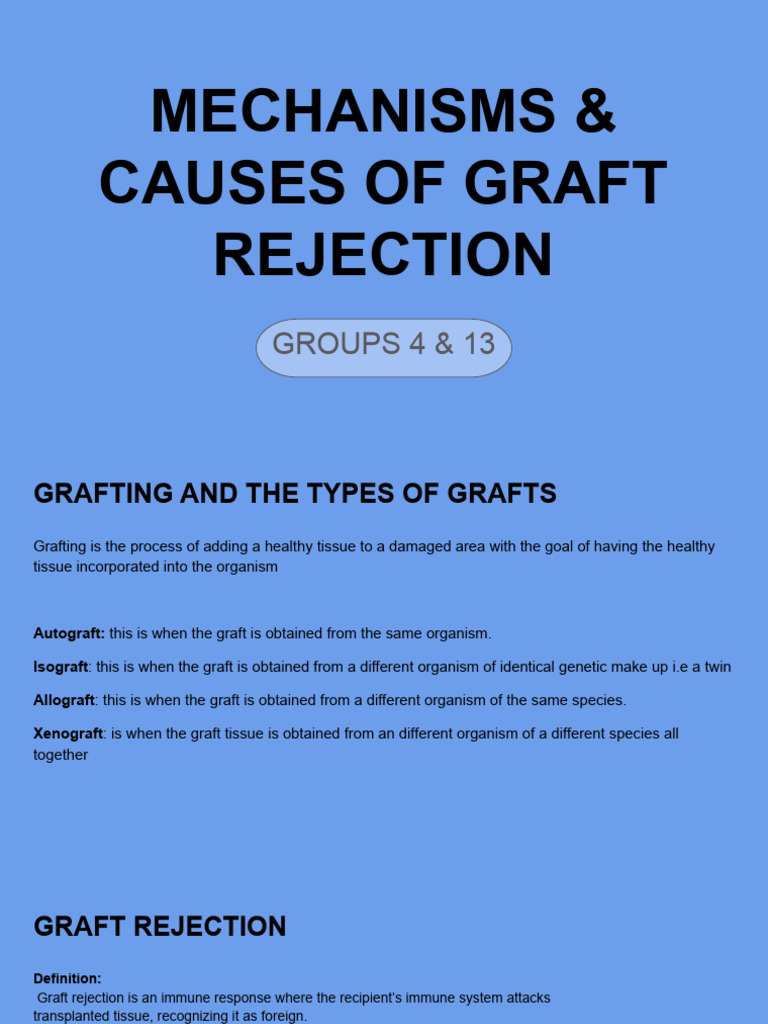 Graft Rejection Mechanisms Explained | PDF | Transplant Rejection ...