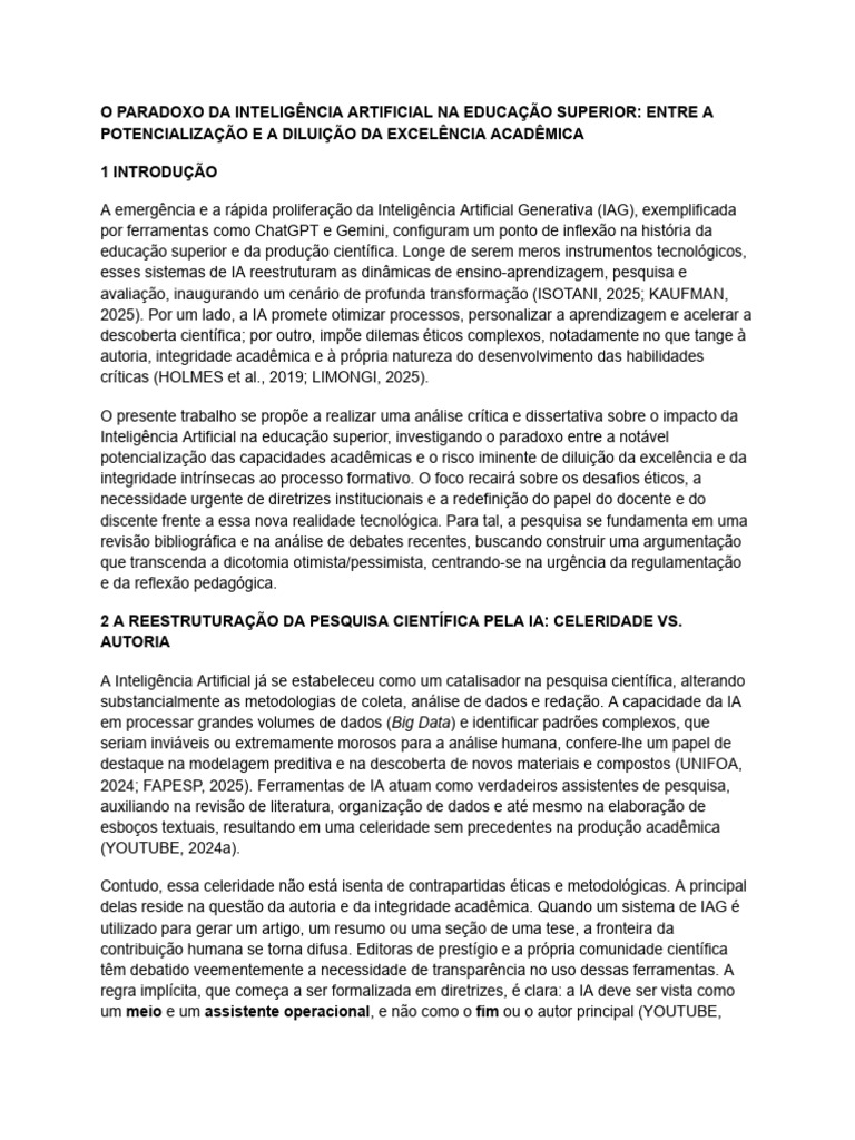 Impacto da IA na Educação Superior | PDF | Inteligência artificial ...
