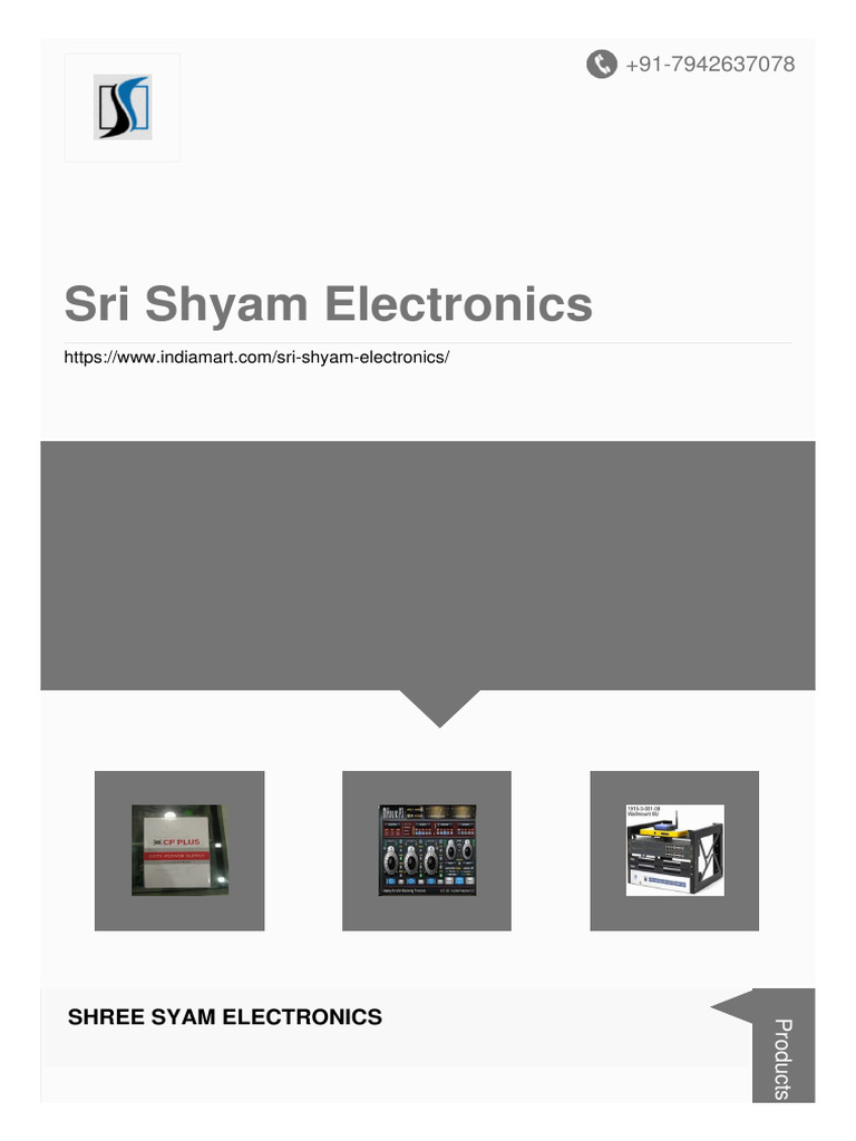 Sri Shyam Electronics Product Range | PDF