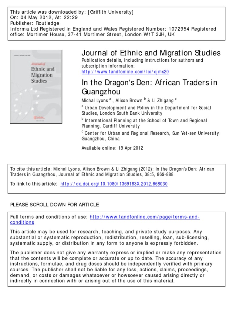 Journal of Ethnic and Migration Studies | PDF | Social Capital | China