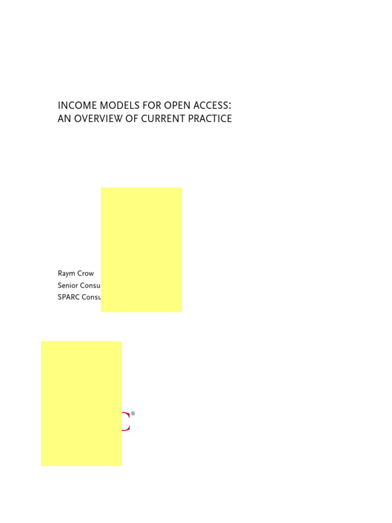 Modles Income Notes | PDF | Open Access | Business Model