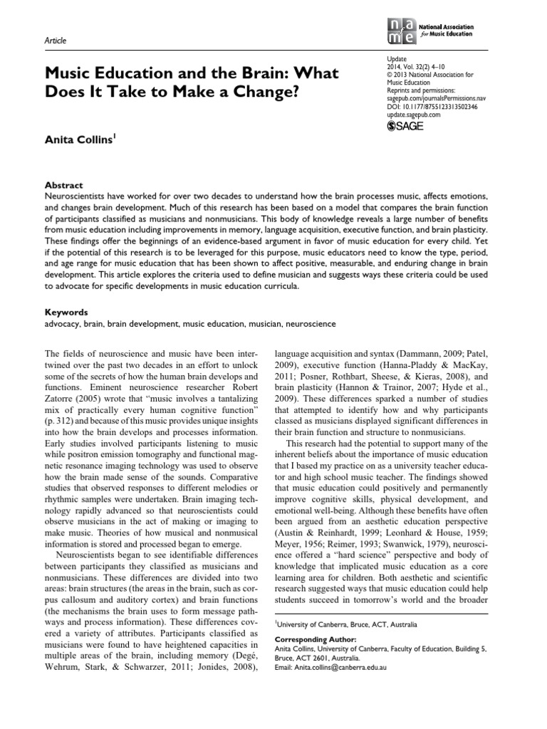 Neuroscience Insights on Music Education | PDF | Memory | Neuroplasticity