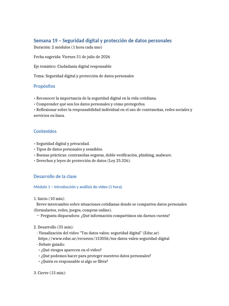 Seguridad Digital y Protección de Datos | PDF | Valores | Privacidad