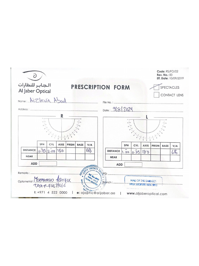 Prescription Form | PDF