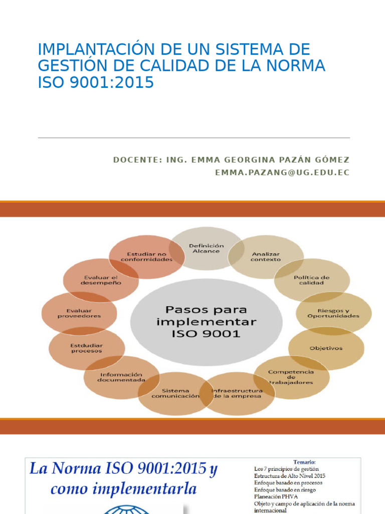 Implementación del SGC ISO 9001:2015 | PDF | Sistema de manejo de ...