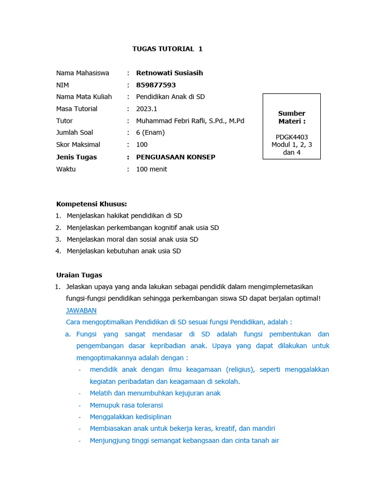 Pengembangan Pendidikan Anak SD | PDF