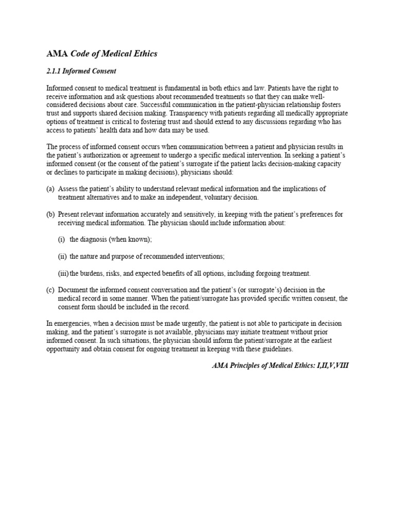 Ama Informed Consent | PDF