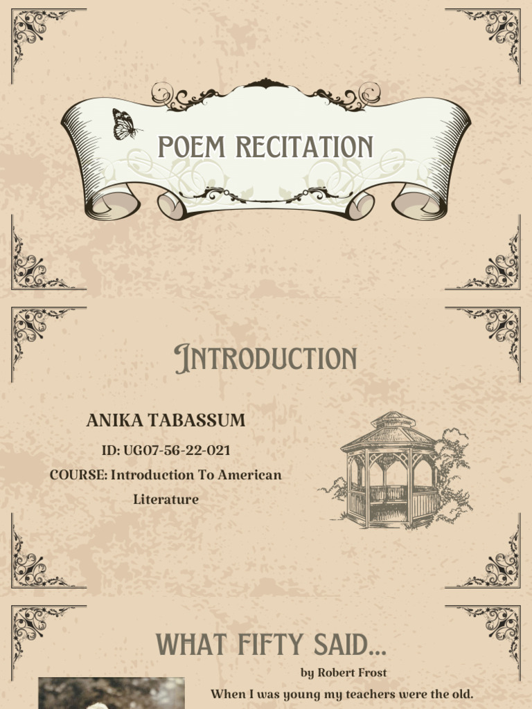Poem Recitation by Anika Tabassum | PDF