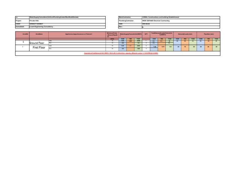 Booster Pump Calculation Pdf