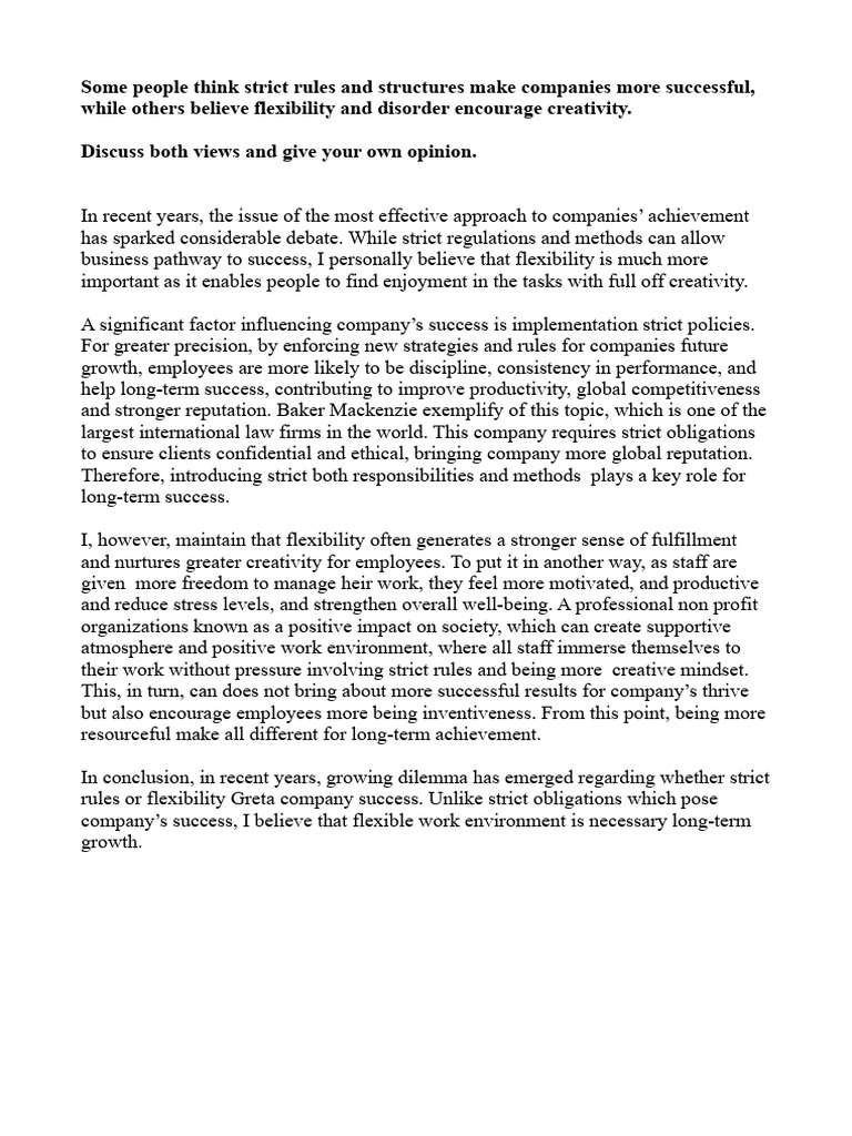 Flexibility vs. Strict Rules in Business Success | PDF