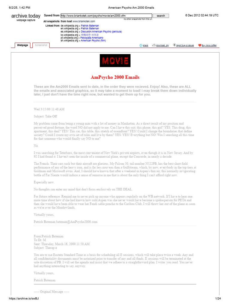 Bateman Emails | PDF