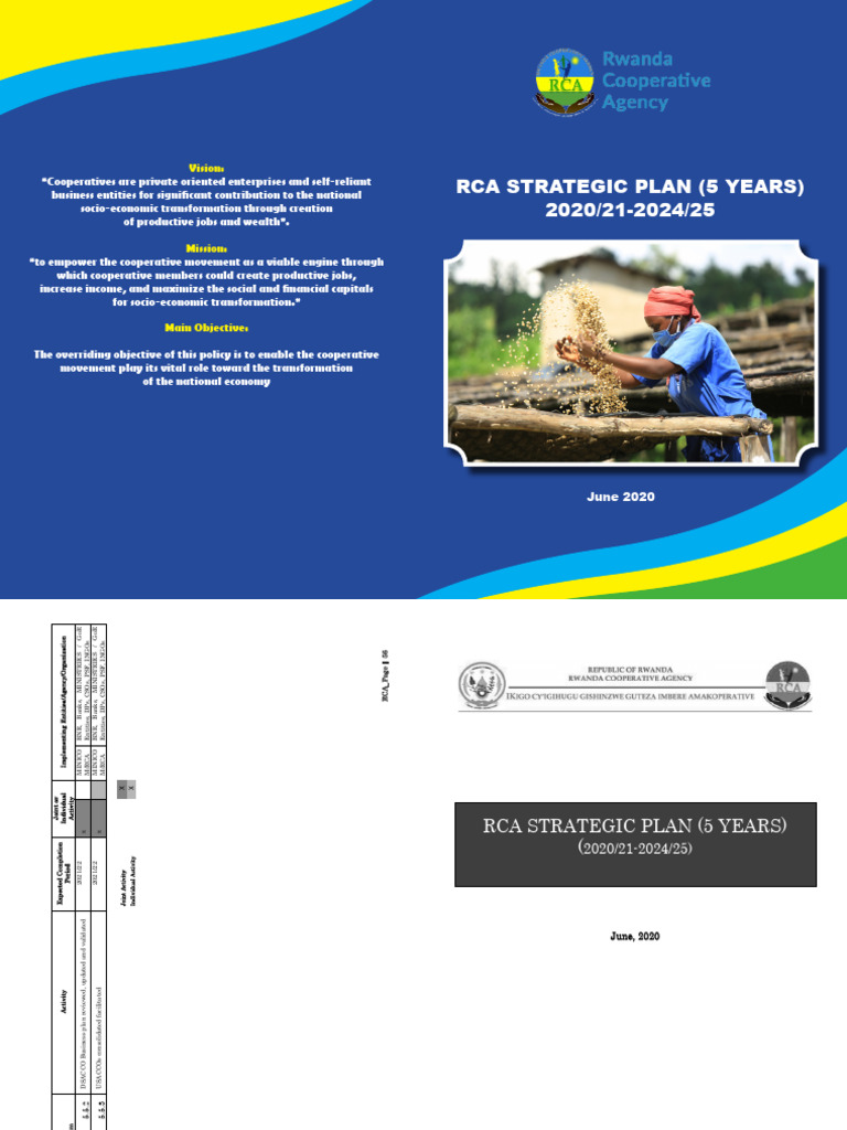 Rwanda Cooperative Sector Strategic Plan | PDF | Cooperative | Capacity ...