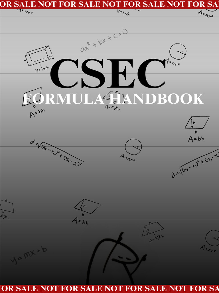 CSEC Formula Handbook for Mathematics | PDF | Area | Elementary Geometry