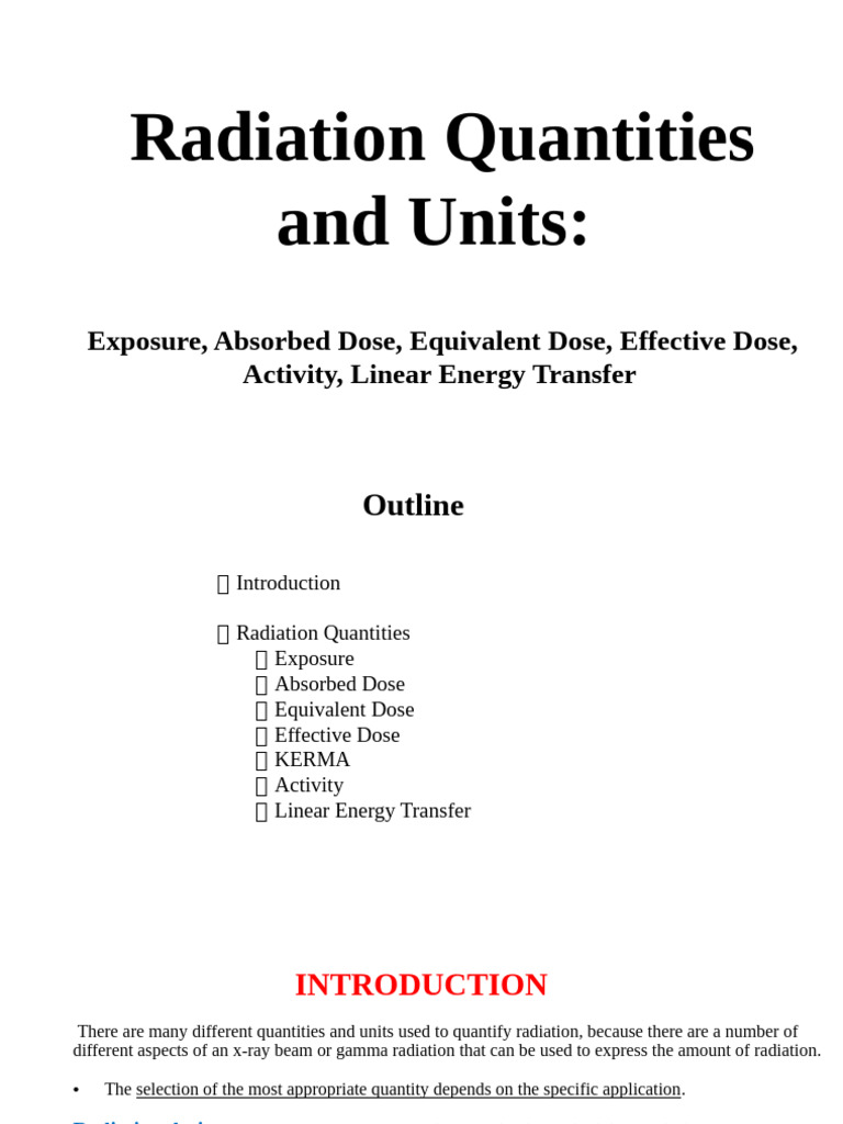 Understanding Radiation Quantities and Units | PDF | Radioactive Decay ...
