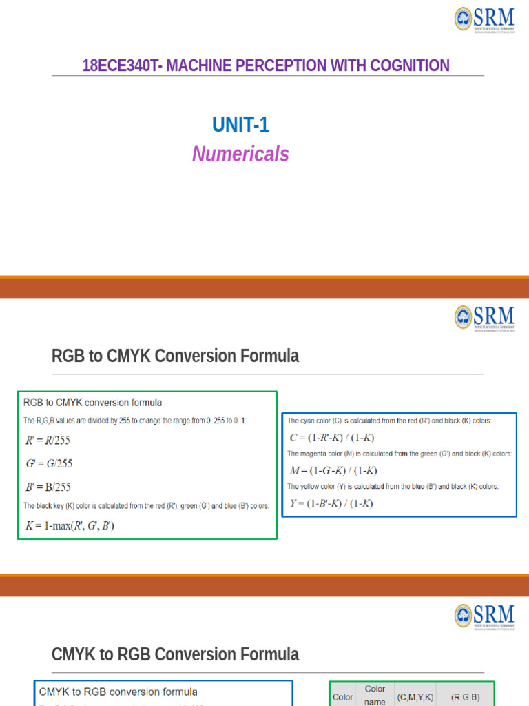 Unit1 Problems Conversion SOW | PDF | Rgb Color Model | Graphics