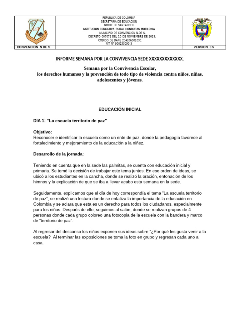 Semana por la Convivencia Escolar 2023 | PDF | Escuelas