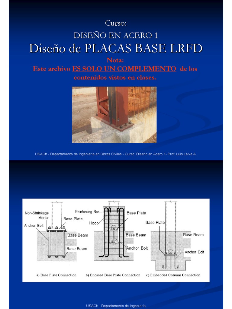 Diseño de Placas Base en Acero LRFD | PDF | Ingeniero civil ...