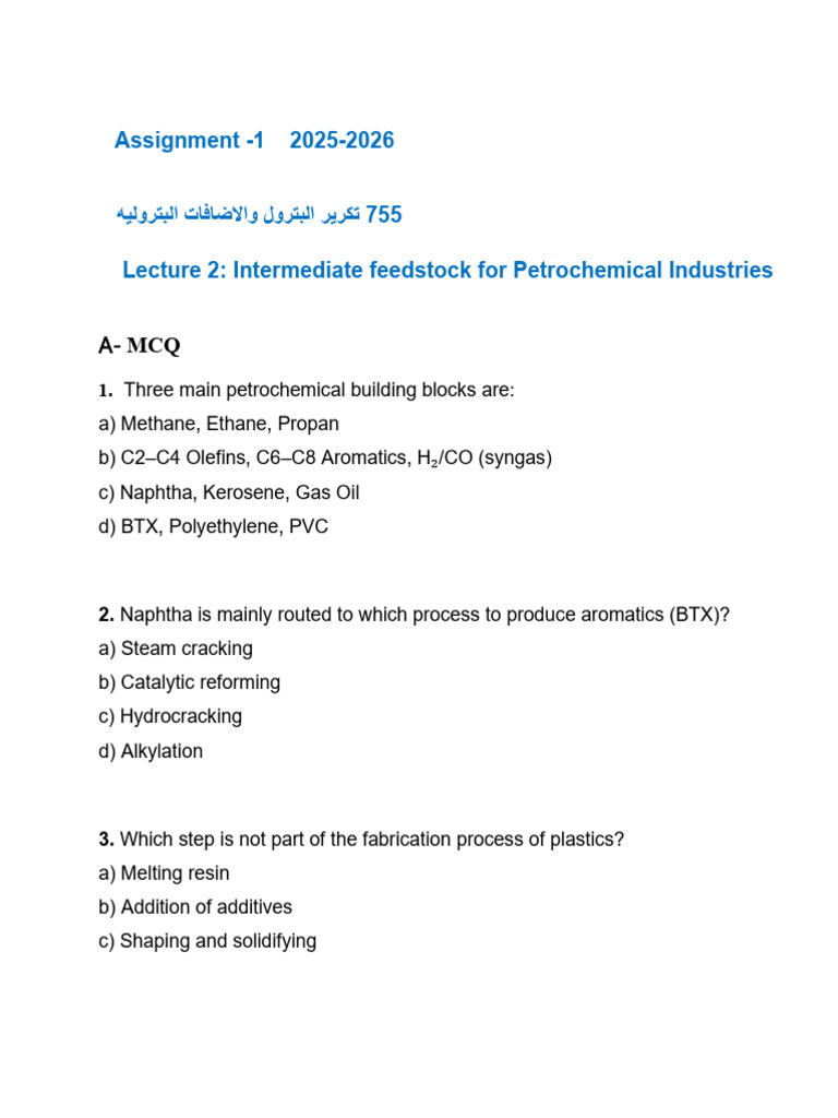 Intermediate Chemicals in Petrochemicals | PDF | Ethylene | Cracking ...