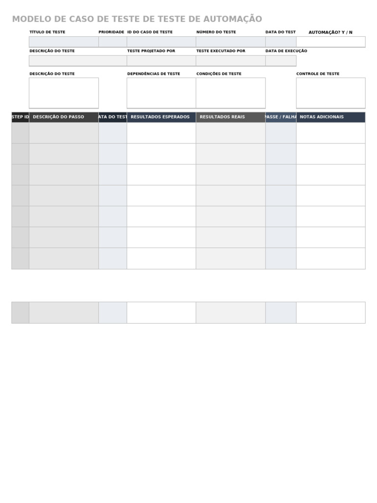 IC Automation Testing Test Case Template 57231 PT | PDF