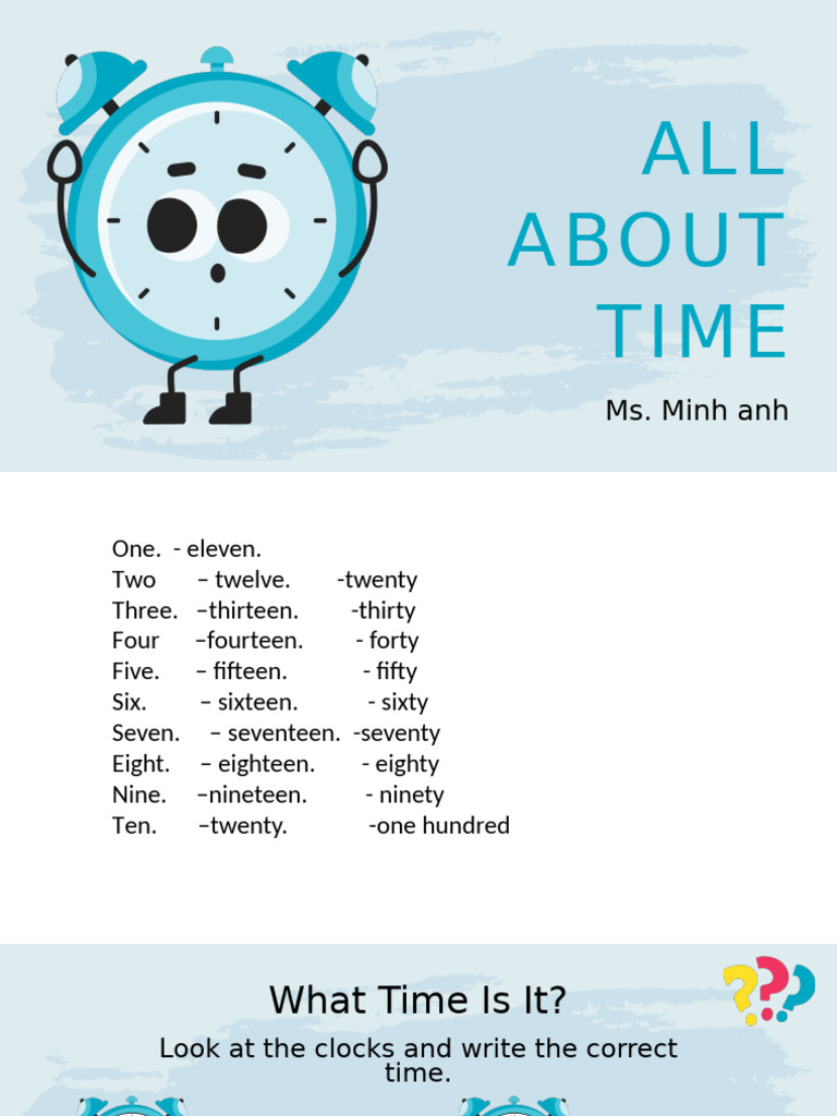 All About Time Interactive Workbook Presentation in Blue Simple Style | PDF