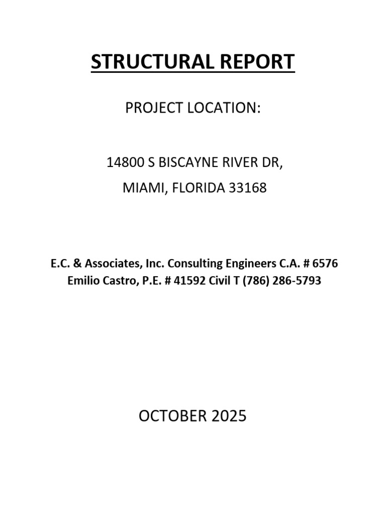 Structural Report Calculation - 14800S Biscayne River - Garage ...