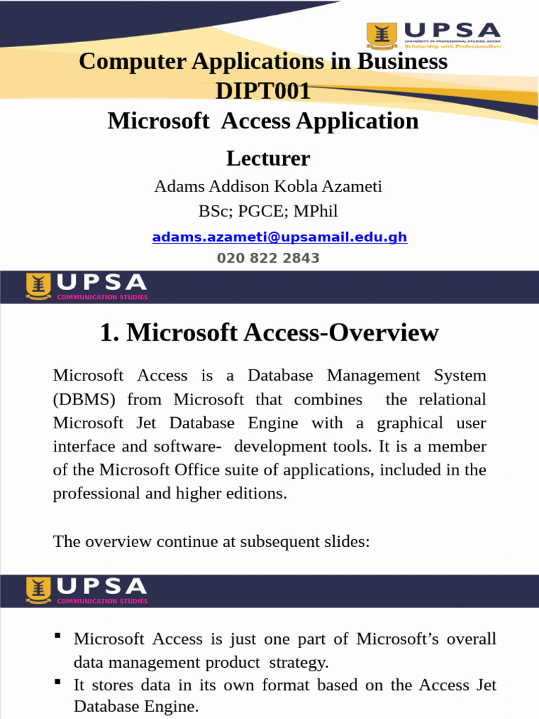 Microsoft Access: Business Database Guide | PDF | Microsoft Access ...