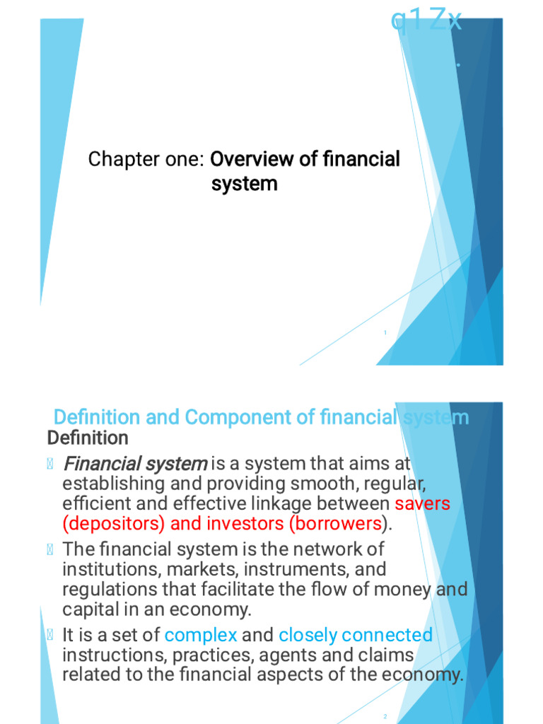 Overview of Financial System Roles | PDF | Financial Markets ...