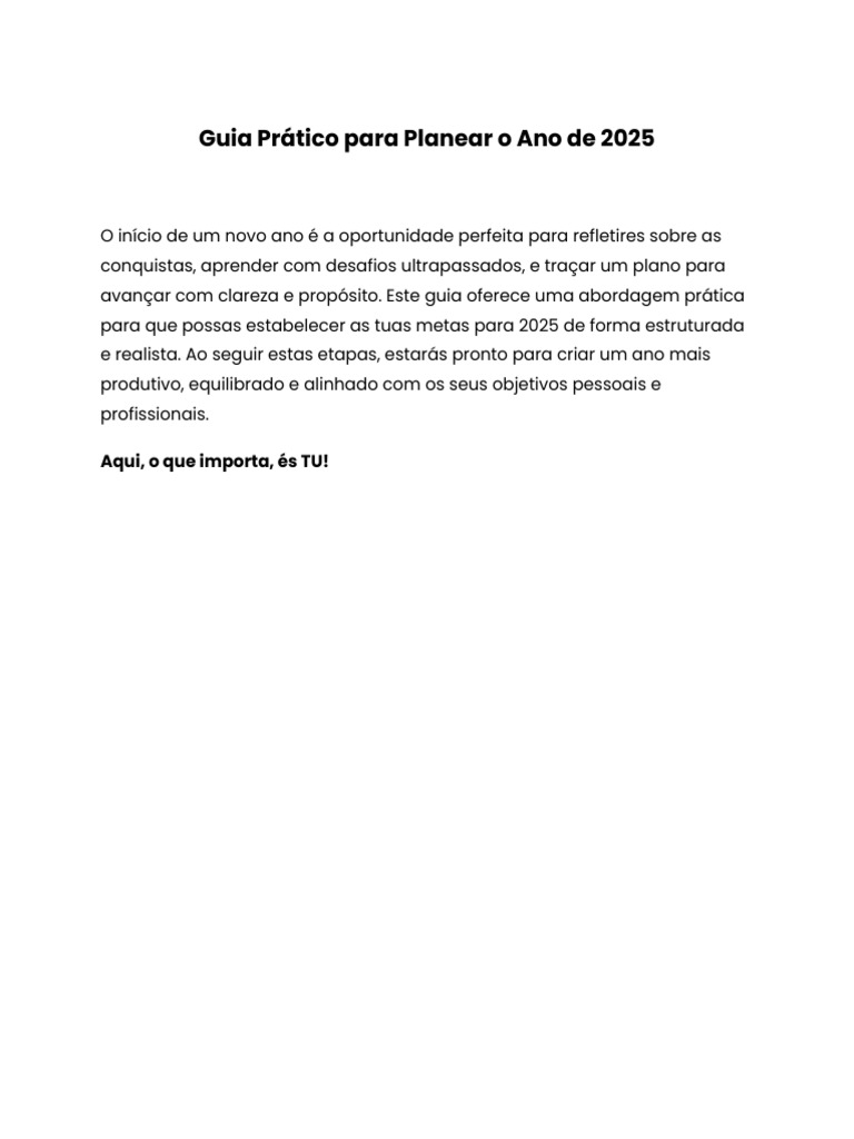 Planejamento Eficaz para 2025 | PDF