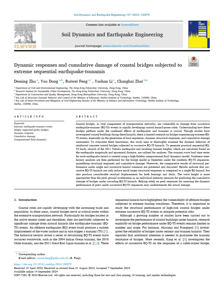 Zhu Et Al. - 2024 - Dynamic Responses and Cumulative Damage of Coastal ...