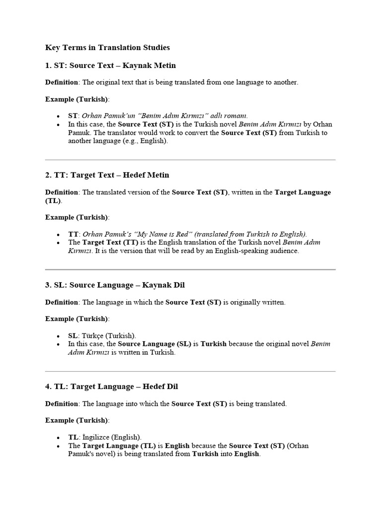 Key Terms in Translation Studies Explained | PDF | Translations | Human ...