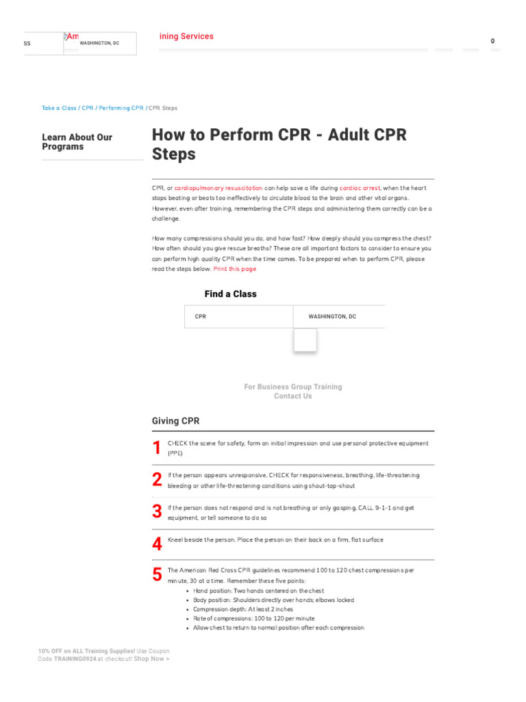Red Cross CPR Steps Guide | PDF | Cardiopulmonary Resuscitation | First Aid