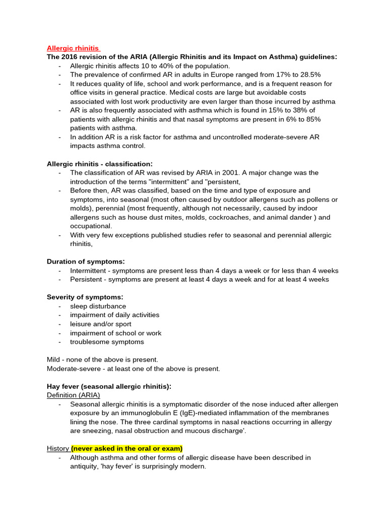 Allergic Rhinitis - Food Allergy | PDF | Allergy | Food Allergy