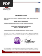 Formato Para Constancia de Estudios  Ciencia y Tecnología 