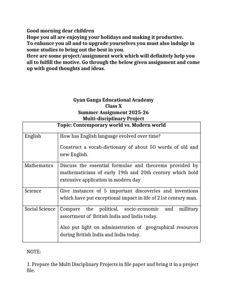 Multidisciplinary Project X 2025-26 | PDF