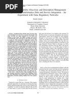 Resource Capability Discovery and Description Management System For Bioinformatics Data and Service Integration - An Experiment With Gene Regulatory Networks