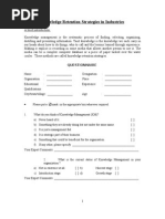 Questionnaire in Knowledge Management