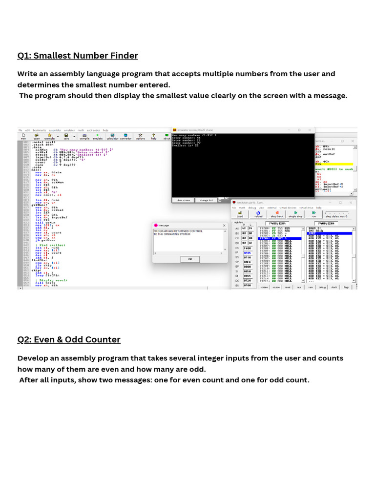 Assembly Language Number Programs | PDF