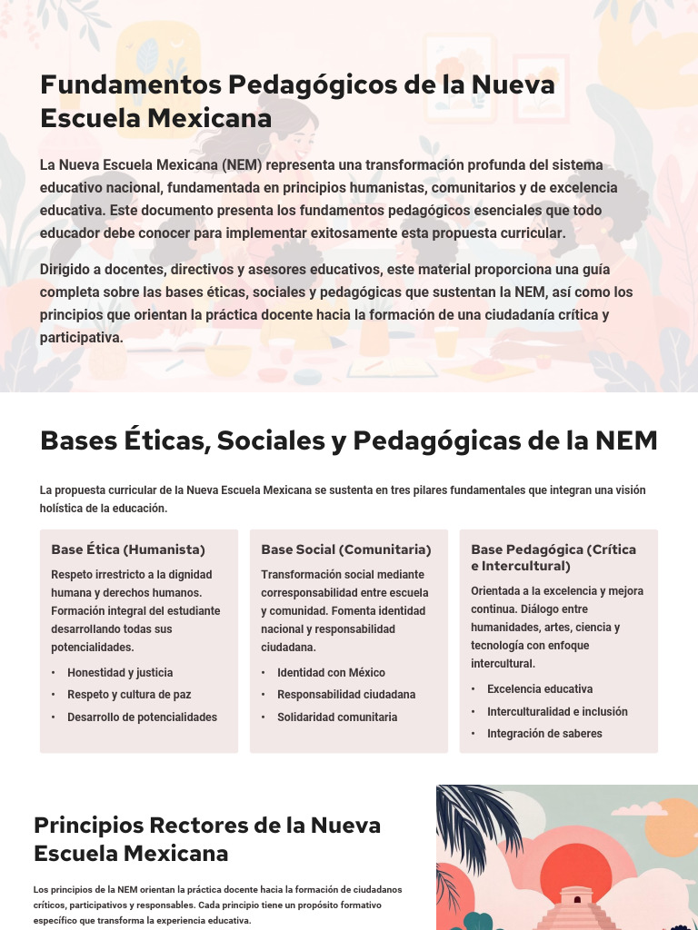 Fundamentos de la Nueva Escuela Mexicana | PDF | Enseñando | Maestros