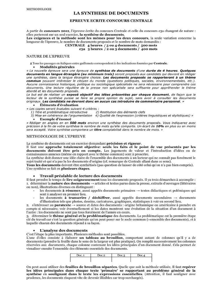 Synthesis Methodology Centrale | PDF