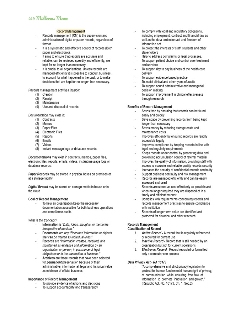 Effective Records Management Guide | PDF | Mentorship | Records Management
