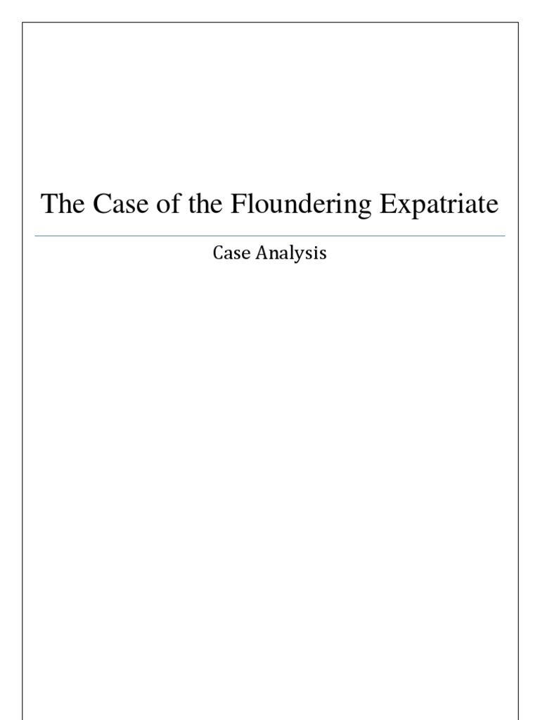 Case Report Floundering Expatriate PDF Team Building Evaluation