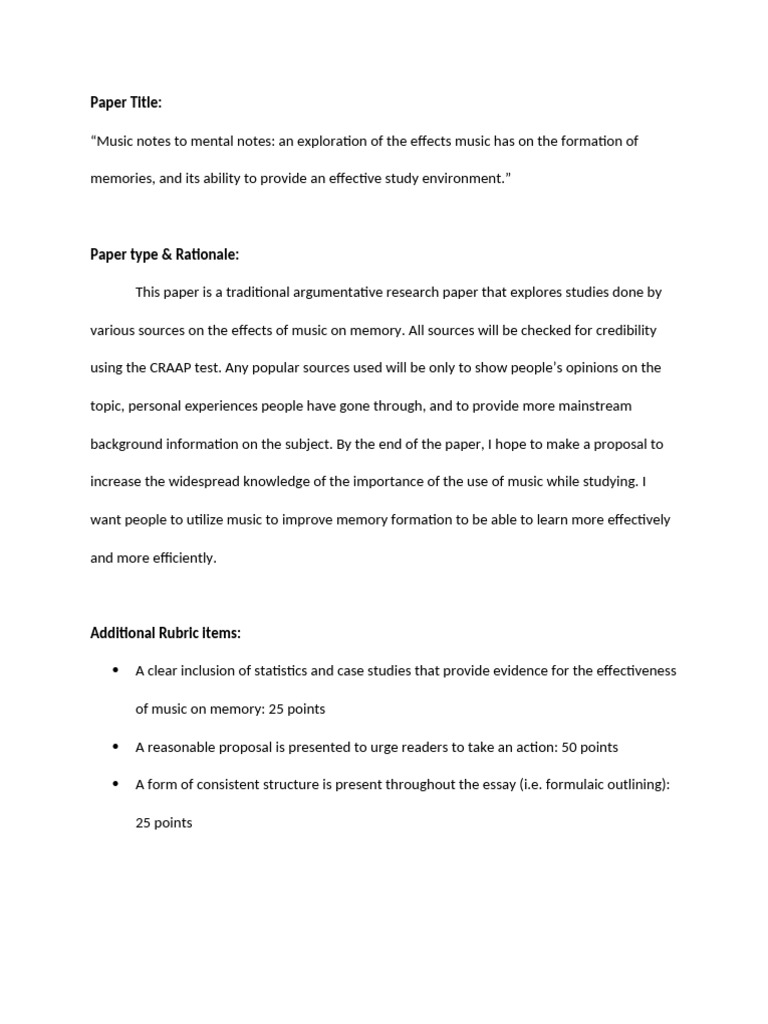 Effects of Music on Memory Formation | PDF