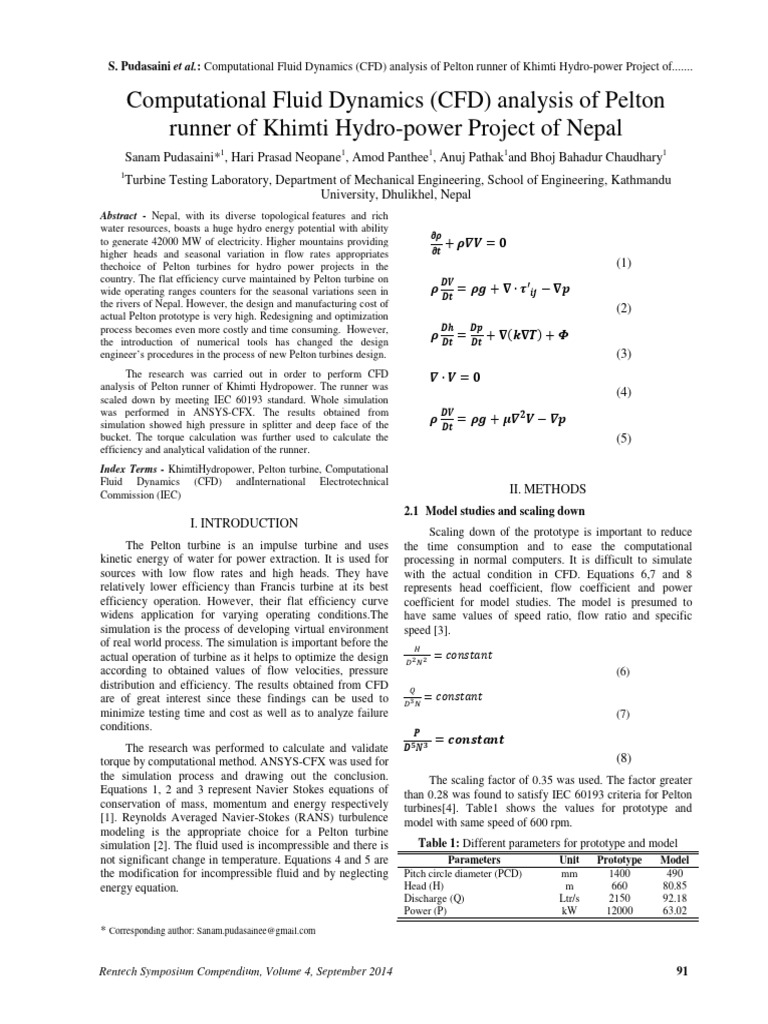 CFD Analysis of Khimti Pelton Runner | PDF | Computational Fluid ...