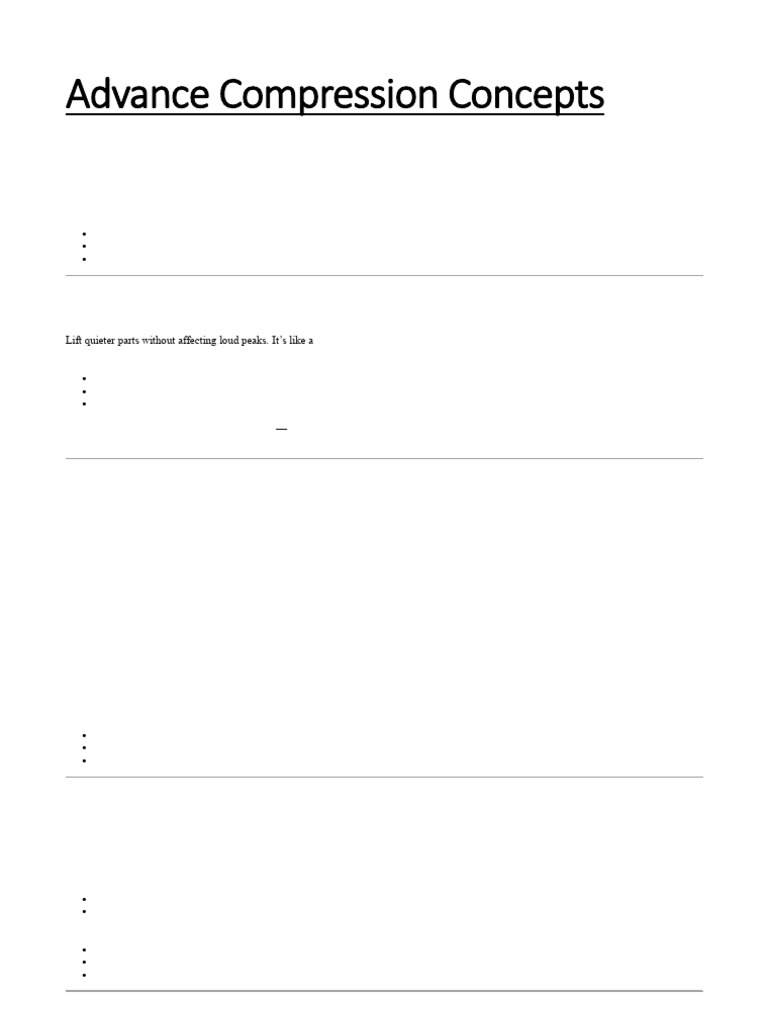 Advance Compression Concepts | PDF | Sound Production Technology ...