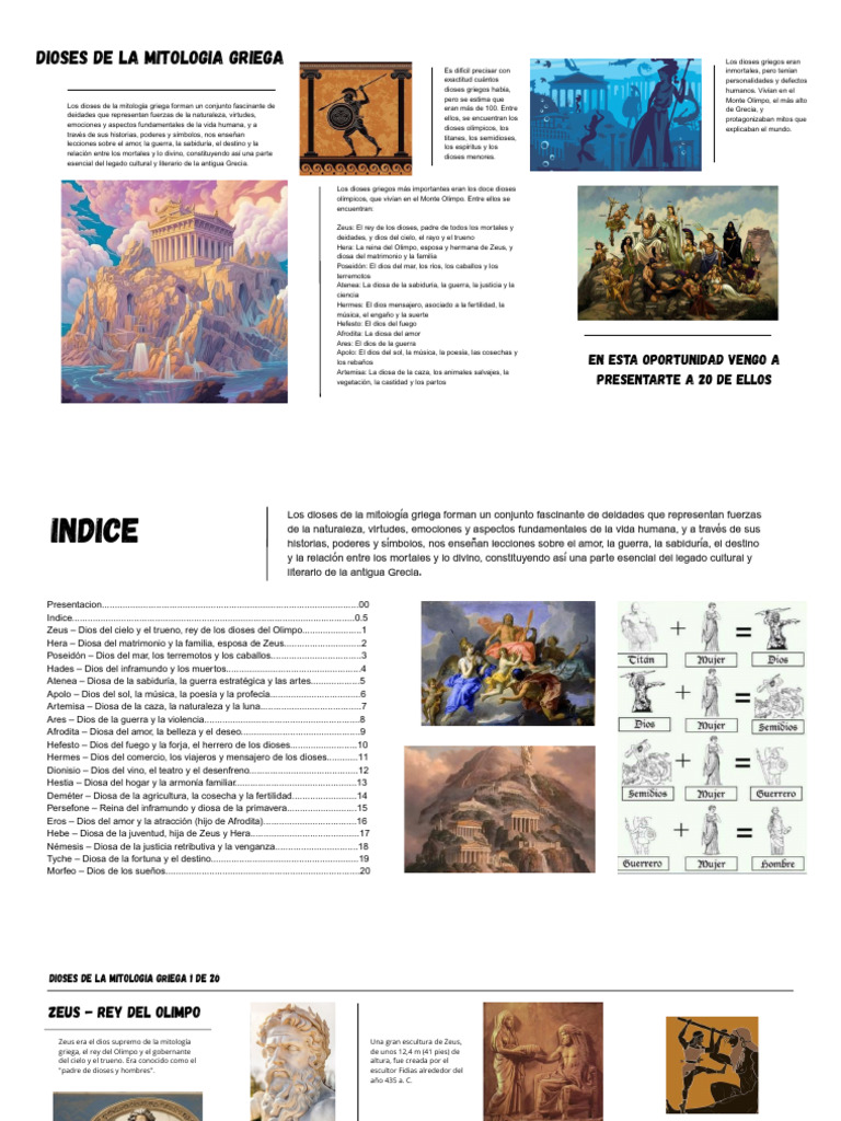 Dioses de la Mitología Griega: Guía Completa | PDF | infierno | Atenea