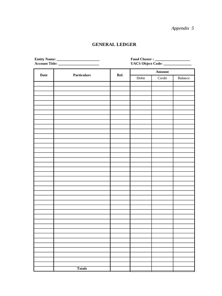 General Ledger Template for Accounting | PDF