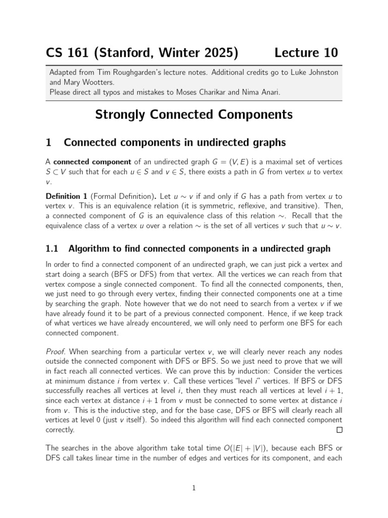 Strongly Connected Components Explained | PDF | Vertex (Graph Theory ...