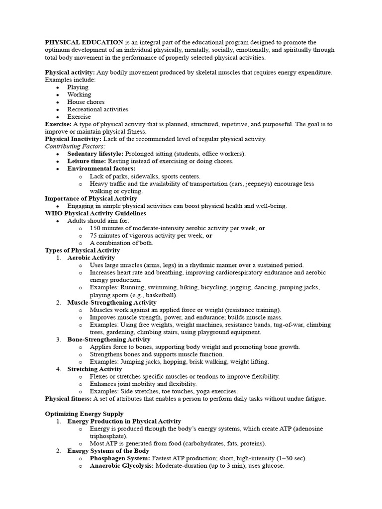 Importance of Physical Activity Guidelines | PDF | Scuba Diving ...