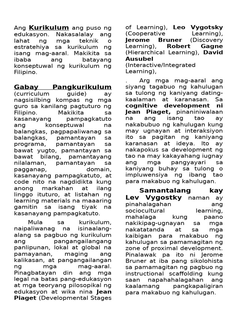 Ang Kurikulum Ang Puso NG Edukasyo1 | PDF